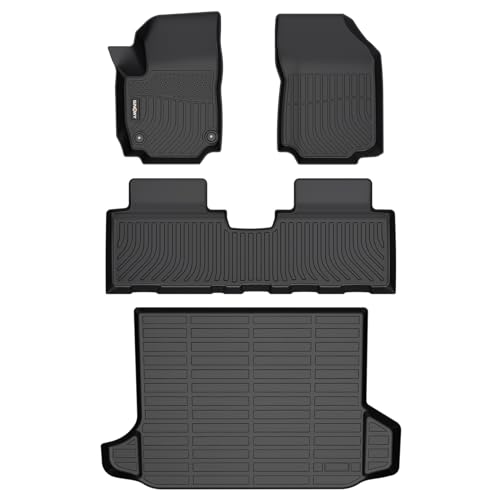 GINOWY- Floor Mats & Cargo Liner for Chevy Equinox, for GMC Terrain 2018-2023 2024, TPE All Weather Terrain Car Mats, Custom 2024 Terrain Floor Liners, Non-Slip Trunk Mat, Waterproof Accessories Black - style: 13) for GMC Terrain/Chevy Equinox 2018-2024 F
