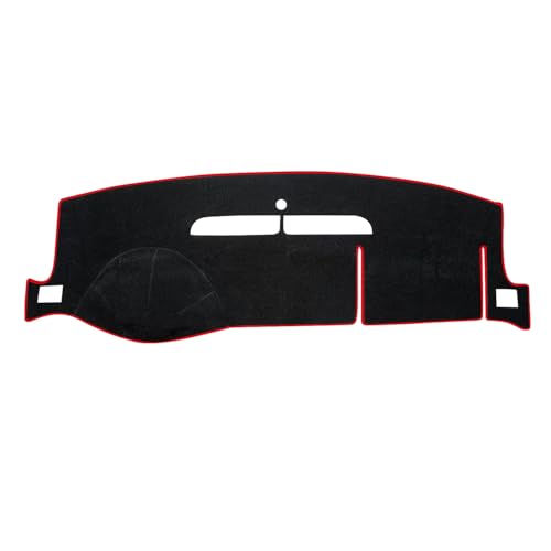 Dashboard Flannel Dash Cover Mat for 2007-2014 Chevy Chevrolet Silverado 1500 2500 3500 LTZ, Flannel Custom Fit Dash Cover with Two Glove Boxes Red Trim (Silverado 07-14, BlackRed, LTZ) - size: Flannel Silverado LTZ 2007-2013 Red Border