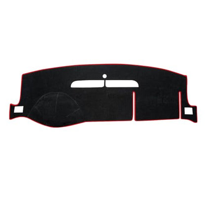 Dashboard Flannel Dash Cover Mat for 2007-2014 Chevy Chevrolet Silverado 1500 2500 3500 LTZ, Flannel Custom Fit Dash Cover with Two Glove Boxes Red Trim (Silverado 07-14, BlackRed, LTZ) - size: Flannel Silverado LTZ 2007-2013 Red Border