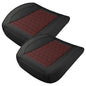 Luxury Faux Leather Car Seat Cover, Anti-Slip Waterproof Universal Front Bottom Seat Protector with Storage Pocket, Triangular Pattern Vehicle Seats Cushion for Sedans, SUVs, Trucks (2PCS&Black&Red) - color: 2PCS&Black&Red