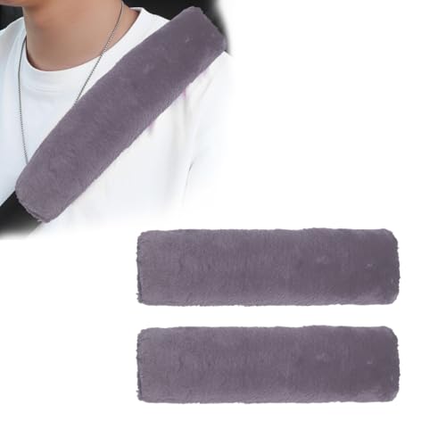 2 PCS Seat Belt Shoulder Pads, Soft Fluffy Plush Seat Belt Shoulder Strap Covers, Comfy Warm Seat Belt Strap Cover Shoulder Cushion for Adult Children, Car Accessories (Gray) - color: Gray