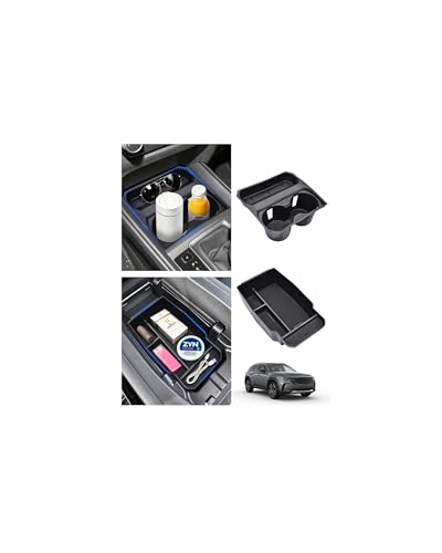Center Console Organizer Tray & Cup Holder Insert for 2023-2026 Mazda CX50, 2PCS Set, Custom Fit Console Storage & Cup Holder Liner with Anti-Slip Design, Not for CX-5 - size: For CX50 2023-2025 2pc