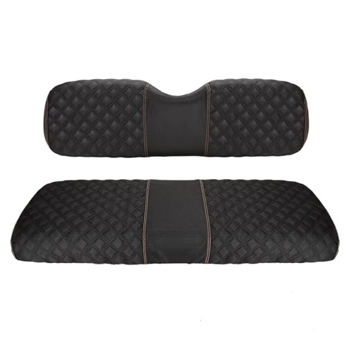 1680D Oxford Cloth Golf Cart Rear Seat Cover Universal for Club Car DS Precedent EZGO RXV TXT Yamaha G16 G29 Drive Aftermarket Back Seat Kit, No Stapler Required