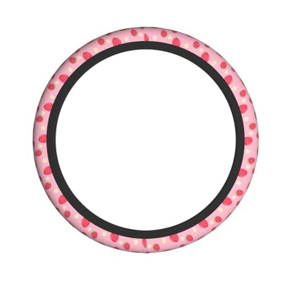 Strawberry Steering Wheel Cover Universal 14.5-15 Inch Car Wheel Protector Anti-Slip Car Steering Wheel Accessories for Women Girls - color: Strawberry