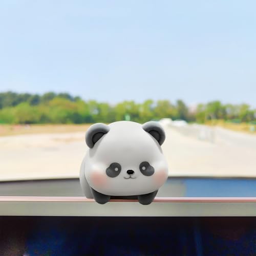 Cute Furry Animal Rear View Mirror Accessories, Car Dashboard Ornament Center Screen Decoration Rearview Mirror Charm, Car Accessories Interior Decor for Women/Men - style: Panda