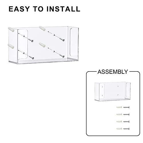 Acrylic Glove Box Holder, Wall-Mounted Glove Dispenser, Floating Glove Box Organizer, Small Size (for 1 Box), 10.5" W x 5.0" H x 3.5" D (Mounting Hardware Included) - size: Small (for 1 Box)