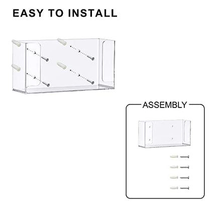 Acrylic Glove Box Holder, Wall-Mounted Glove Dispenser, Floating Glove Box Organizer, Small Size (for 1 Box), 10.5" W x 5.0" H x 3.5" D (Mounting Hardware Included) - size: Small (for 1 Box)