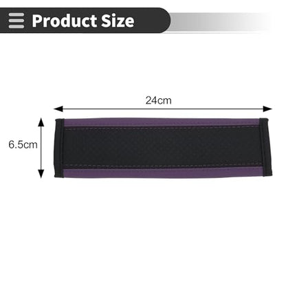 Black Purple Seat Belt Cover Pad Faux Leather 24cm Seatbelt Strap Cushion Shoulder Padding 2 Pcs - color: Black,Purple