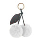Cute Faux Rabbit Fur Ball Pom Pom Keychain Car Key Ring Handbag Tote Bag Pendant Purse Charm - color: Cherry-white
