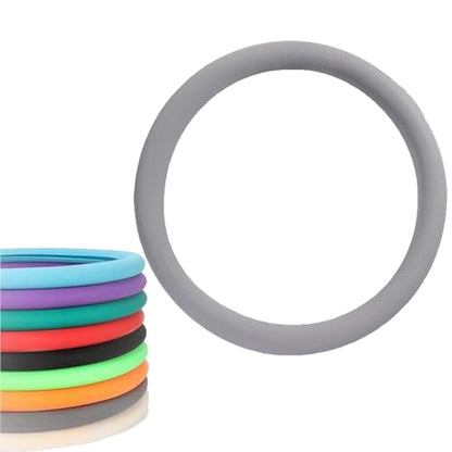 Car Steering Wheel Protective Cover, Silicone Steering Wheel Cover Grip, Cool Non-Slip Thin Steering Wheel Protector, Stretchy, Silent, Fits 13/14/15/16 inch Wheels (Light Gray) - color: Light Gray