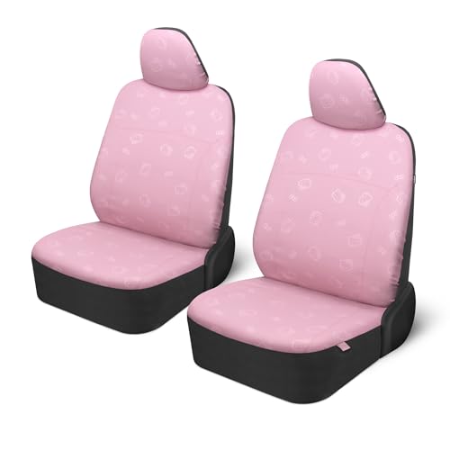 Carbella Hello Kitty Car Seat Covers - Cute Pink Seat Covers, Car Accessories Gift Hello Kitty Accessories 2pc Pink Car Seat Covers - color: Seat Covers Leather-Pink, style: Hello Kitty