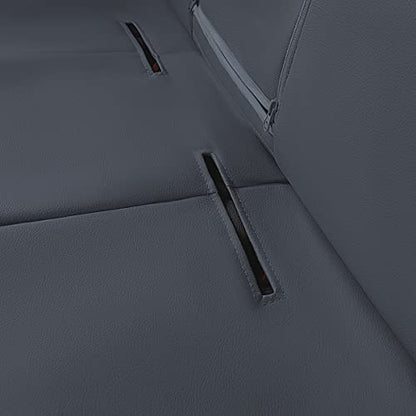 Flying Banner car seat Covers Protects Water Proof Faux Leather Carbon Fiber Front and Rear Bench Split 40/60 50/50 60/40(Gray Gray, Full Set - 8PCS) - color: Gray Gray, size: Full Set -- 8PCS