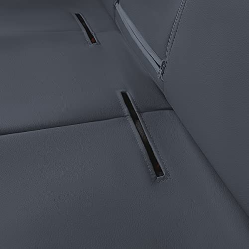 Flying Banner car seat Covers Protects Water Proof Faux Leather Carbon Fiber Front and Rear Bench Split 40/60 50/50 60/40(Gray Gray, Full Set - 8PCS) - color: Gray Gray, size: Full Set -- 8PCS