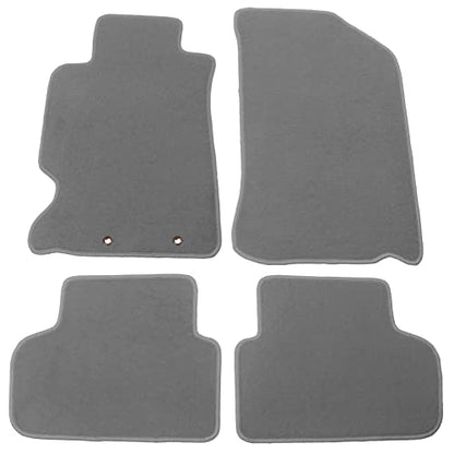 IKON MOTORSPORTS, Floor Mat Compatible with 2002-2006 Acura RSX, Factory Fitment Gray/Grey Nylon Front & Rear Car Floor Mats Liner Carpets Replacement 4PC, 2003 2004 2005