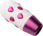 Hearts & Passion Universal Car Gear Shift Knob, White and Pink Metallic with Heart Pattern, M8 M10 M12 Adapters, Manual Transmission Lever
