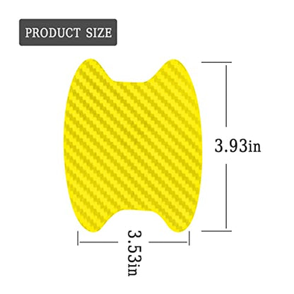 4PCS Car Handle Cup Stickers, Carbon Fiber Scratch Auto Protective Film, Non-Marking Bowl Protector, Universal for Most Cars, SUV, Van (Yellow/4PCS) - color: Yellow/4PCS