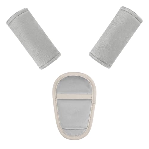 SWESEN Baby Car Seat Strap Covers, 3 Piece Soft Car Seat Strap Shoulder Pads for Baby Girls Boys, Double-Sided Use carseat Straps Covers for Stroller, Car Seats, Pushchair, Gray - color: Gray
