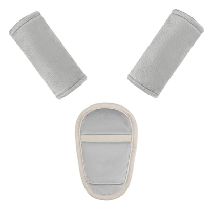 SWESEN Baby Car Seat Strap Covers, 3 Piece Soft Car Seat Strap Shoulder Pads for Baby Girls Boys, Double-Sided Use carseat Straps Covers for Stroller, Car Seats, Pushchair, Gray - color: Gray