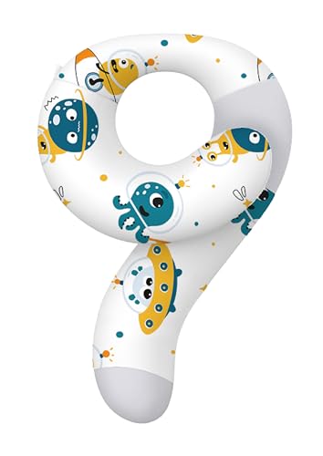 Cotton Kids Travel Pillow, Childs Neck Pillow for Car Airplane Seatbelt Pillow, Removable Pillowcase (Alien) - color: Alien