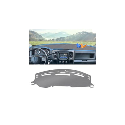 Autorder Gray Dashboard Cover Mat for Dodge Ram 1500 2500 3500 2009-2018 Accessories Dash Cover Upgrade Polyester Dash Mat Sunshade Glare UV Rays Protector - size: Gray 2009-2018 Dodge Ram