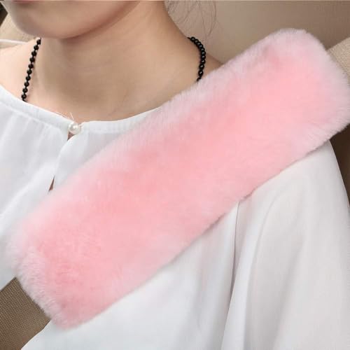 2 PCS Car Seat Belt Pads Cover Soft Seat Belt Shoulder Pad Safety Belt Strap Shoulder Pad Comfortable Driving Compatible with Most Cars Helps Protect You Neck and Shoulder - color: pink hujian