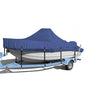 Heavy Duty Boat Center Console Cover, Waterproof Boat Covers 16-18.5 FT with Motor Cover and Metal Windproof Adjustable Buckle, Navy - color: Navy-1, size: 16'-18.5' Length , Beam Width up to 98" W
