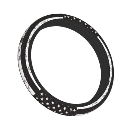 American Flag Steering Wheel Cover with 2 Car Coasters Non Slip Neoprene for Women Men Universal 15 Inch - color: American Flag