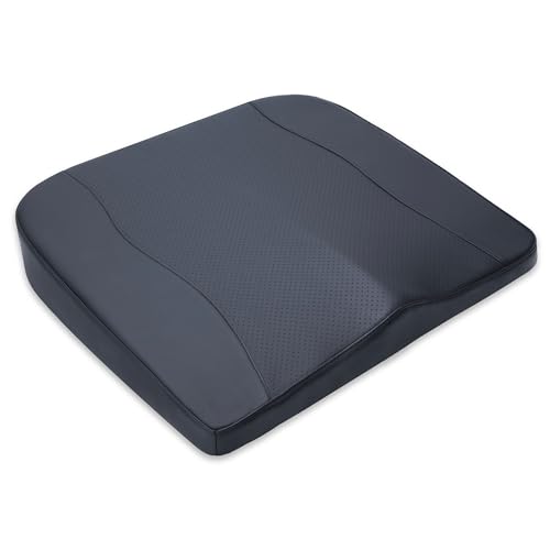 kingphenix Premium Car Seat Cushion, Memory Foam Driver Seat Cushion to Improve Driving View- Coccyx & Lower Back Pain Relief - Seat Cushion for Car, Truck, Office Chair (Leather Classic Black) - color: Leather Classic Black