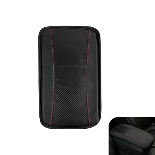 Car Center Console Armrest Pad, Waterproof Leather Comfort Cushion, Breathable Anti-Slip Car Armrest Cover, Universal for Most Cars (Black) - color: Black
