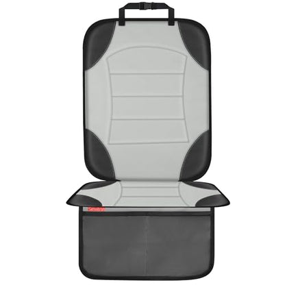 Sinvitron Car Seat Protector for Child Car Seat, Waterproof Car Seat Cover for Leather and Fabric Seats, 2 Mesh Pockets, Non-Slip Bottom, Thick Padding Cushion(1 Pack, Grey) - color: 1 Pack Grey