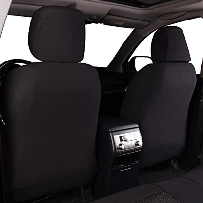 Flying Banner Car Seat Covers Full Set Universal fit Most Car,Truck,SUV and Van Comfortable Airbag Compatible Jacquard & Polyester (Full Set - Low Back, Black) - color: Black