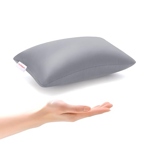 Pro Goleem Small Pillow 11"x7"x2.5" for Baby Sleeping with Name Tag Mini Tiny Pillow for Room Couch Sofa Chair and Outdoor Car Air Nap Neck Lumbar Knee Rest Pillows, Gray - color: Gray