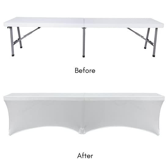 Stretch Spandex 6 ft. Lifetime Bench Cover - White. Removable and Washable Stretch Fit Lifetime Bench Covers - color: White