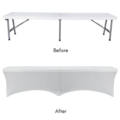 Stretch Spandex 6 ft. Lifetime Bench Cover - White. Removable and Washable Stretch Fit Lifetime Bench Covers - color: White