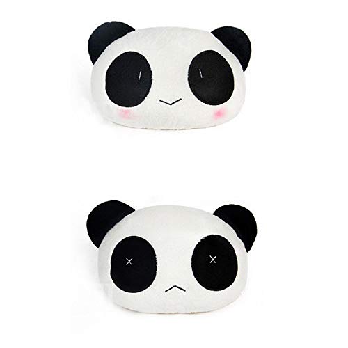 Estel Cartoon Cute Panda Plush Auto Car Seat Headrest Neck Rest Cushion Pillow 1 Pair with Different Faces