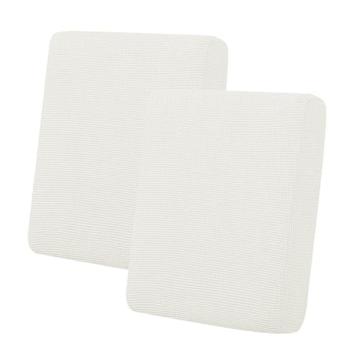 Easy-Going Stretch Individual Loveseat Couch Cushion Cover Sofa Cushion Furniture Protector Sofa slipcover Soft Flexibility with Elastic Bottom (2-piece Loveseat Cushion Cover, Cream) - color: Cream, size: 2-piece