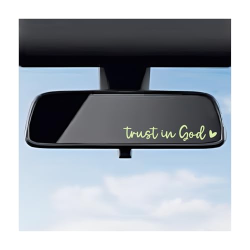 DXNQ 2PCS Trust in God Rearview Mirror Decals, Automotive Vinyl Rear View Mirror Decorative Stickers, Waterproof Trust in God Stickers for Car Truck Laptop, Car Accessories (Luminous) - color: Luminous, size: 2PCS