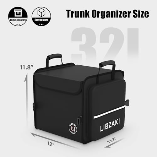LIBZAKI Car Trunk Storage Organizer, Collapsible Trunk Storage Box for Car Truck SUV-Black - color: Black, size: Small