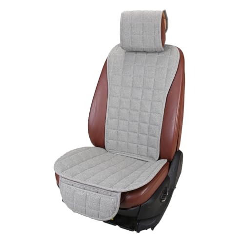 Suninbox Car Seat Covers Front Seat Only,Cloth Car Seat Covers,Linen Car Seat Protector Universal Fits Most Automotive,Vans,SUVs,Trucks Gray - color: A Gray Backrest