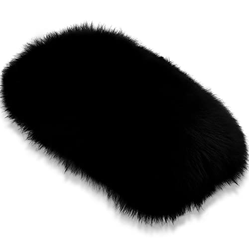 Andalus Brands Pure Australian Sheepskin Fluffy Car Center Console Cover, Luxurious Non-Shedding Furry Arm Rest Cover for Car, Versatile for All Seasons, Black - (11.47" X 6.3") - color: Black