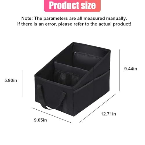 ZIMISI Car Seat Organizer, Collapsible Trunk Organizer with Detachable Divider, Handles and Multiple Pockets, Backseat Car Storage, Passenger Seat Organizer for Front/Back Consoles (Black)