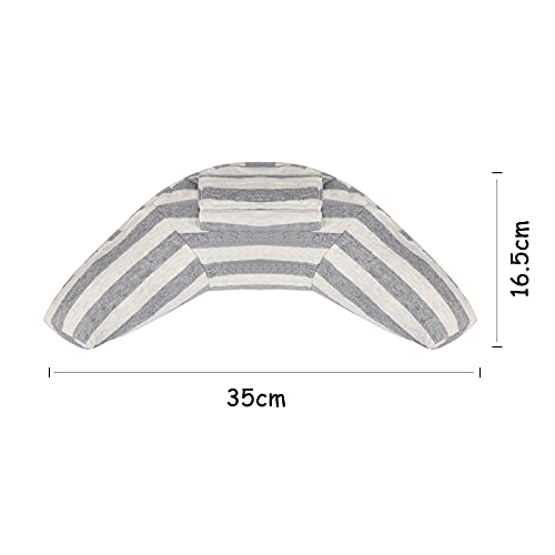 Kids Car Seat Travel Neck Pillow Soft Neck Support Cushion Car Seat Belt Cover Cushion Pillow Car Seatbelt Shoulder Pad Head Neck Support Pillow Seat Strap Pillow for Car Airplane Pushchair Travel - color: Gray Strips