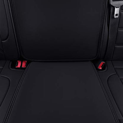 LUCKYMAN CLUB Rear Silverado Seat Covers Fit for 2007-2025 Chevy Silverado Sierra 1500 2500 3500 Crew,Double,Extended Cab with Water Proof Faux Leather (Black Rear Covers) - color: Black, size: Rear set
