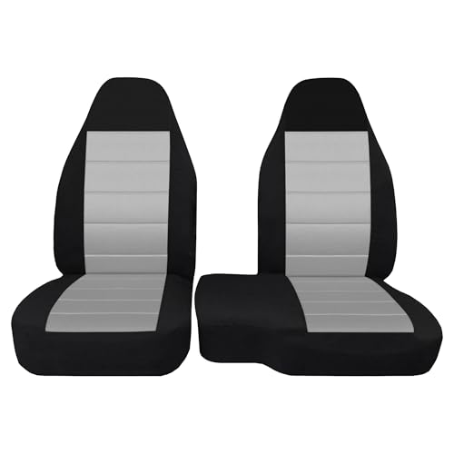 2PCS 60/40 High Back Bench Seat Cover Compatible with Ford Ranger 2004 2005 2006 2007 2008 2009 2010 2011 2012-Gray