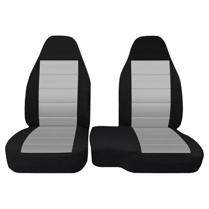 2PCS 60/40 High Back Bench Seat Cover Compatible with Ford Ranger 2004 2005 2006 2007 2008 2009 2010 2011 2012-Gray