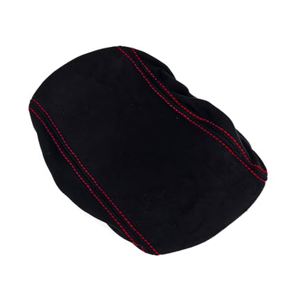 1 Piece Memory Foam Center Console Cover Cushion Pad Car Armrest Arm Rest Covering Cushion Compatible with Hyundai Veloster JS N line 2019-2022 Accessories(Black Cover with Red Line Stitches)
