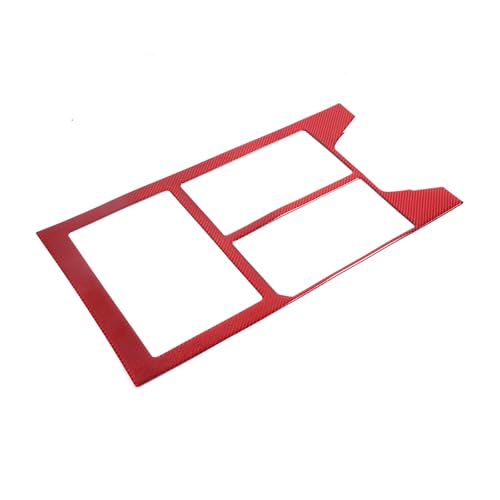 for Hummer EV Accessories Center Console Gear Shift Panel Trim Cover Real Carbon Fiber Gear Shift Control Anti-Scratch Panel Decorative Sticker Compatible with Hummer EV Pickup SUV 2024 2025 (Red) - style: Red