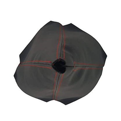 Universal Car Shift Knob Boot Dust Cover, Shift Boot Cover, Made of Black Pu Leather with Black and Blue Seams (Red)