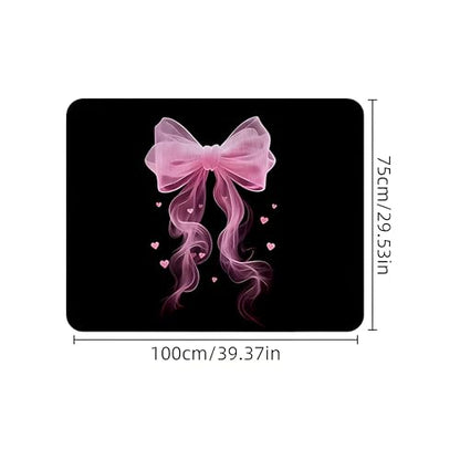 Universal Car Trunk Mat 29" x 39", Pink Bow and Heart All Weather Trunk Protection Cargo Liner, Durable Cargo Mat Rear Trunk Liner, Stylish Vehicle Interior Accessories Suitable for Most Car Models - color: Pink Bow and Heart