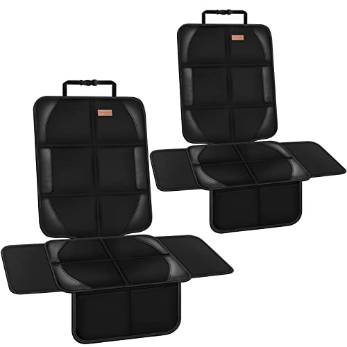 Car Seat Protector Covers for Child Car seat mat, 600D Waterproof Non-Slip with Storage Pockets, Cushion Protectors Large Size, Prevent Dirt Scratches (Black 2)